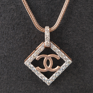 18kt rose gold diamond pendant 