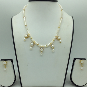 White cz and pearls 7 pcs set with 1 line 