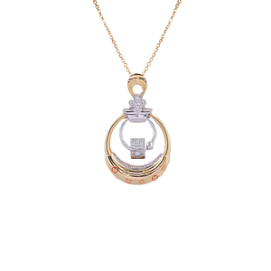 18K Gold Lab Grown Diamond Pendant Chain For 