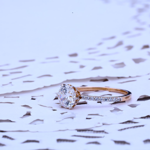 Ladies Rose Gold Solitaire Engagement Ring-RL