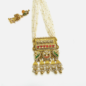 916 Gold Antique Traditional Long Necklace Se