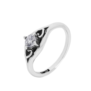Solitaire Ring for Women - Diamond Cut Zircon