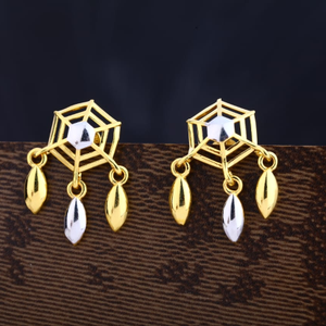 22CT Gold Designer Ladies Plain Earring LPE30
