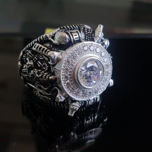 Silver OM NAMAH SHIVAY GENTS RING