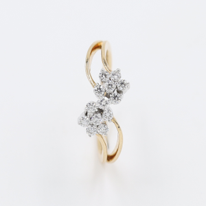 14kt Rose Gold Diamond Double Flower Ring