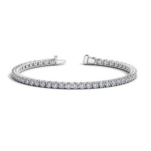 Round diamond tennis bracelet in 14k white go