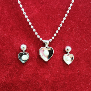 925 silver heart shape pearl chain pendant se