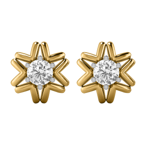 Diamond sparkling 14k gold earrings mder31