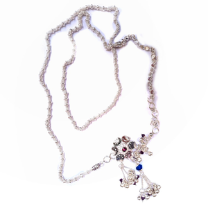 Fancy flower silver kandora mga - jus0048