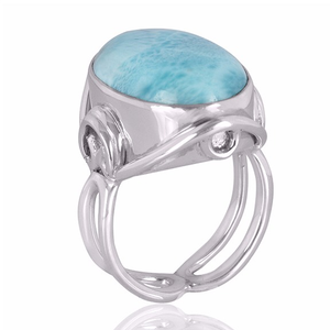 Larimar Natural Gemstone with Sterling Silver