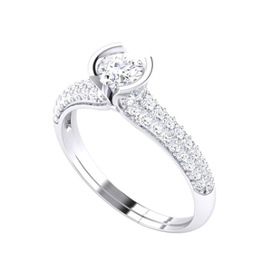 14kt silver  solitaire designer ring