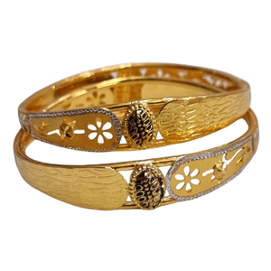 22K Gold Oxidised Modern Kadli Bangle MGA - G