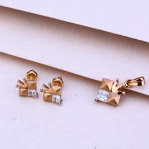 750 rose gold  women's design pendant set rps