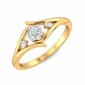 18KT Yellow Gold Diamond Pressure Setting Rin