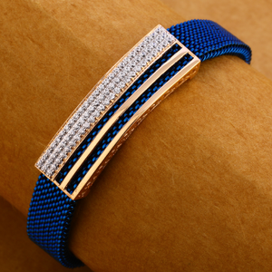 18KT Rose Gold  Gentlemens Stylish Leather Br