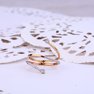Ladies Rose Gold Spring Design 18K Ring-RLR35
