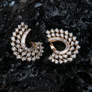 Designer rose gold diamond earring