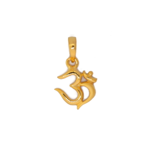 22k yellow gold om latter pendant