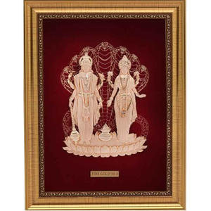 24k gold leaf Vishnu-laxmiji frame
