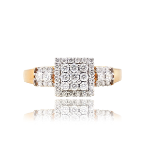 22KT Gold Simple Diamond Design Ring 