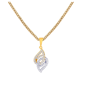 inverted two tone leaf pendent