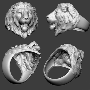 Lion face ring