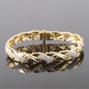 18kt yellow gold diamond men's bracelet