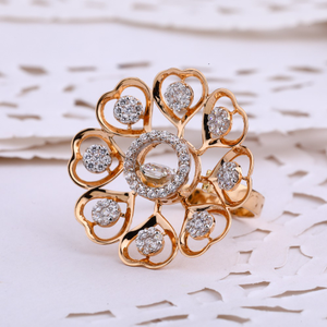 18KT CZ Rose Gold Delicate Ladies Ring RLR661