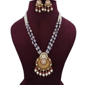 Gold Interlink Pearl Light-weight Necklace Se