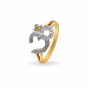 oM CZ Lady Ring 22k Gold