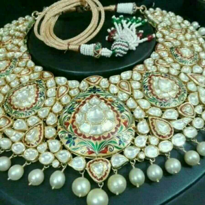 Fancy Gold Jadtar Necklace Set