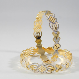 22kt gold fancy cnc bangles for women