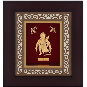 Hanumanji carving frame in 24k gold mga-age02
