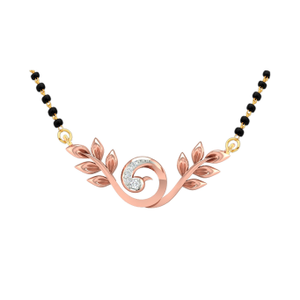 18K Gold Real Diamond Peacock Shape Mangalsut