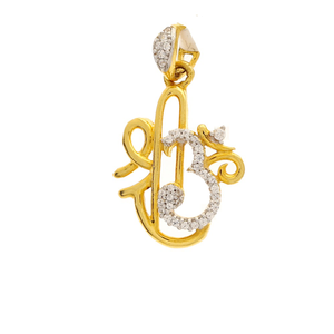 Pious Om Shree Gold Pendant