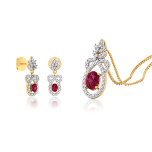22k gold cz dazzling pendant set