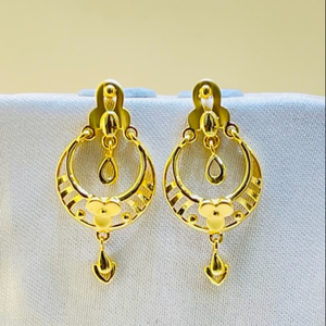 22k yellow gold traditional chandbali plain e