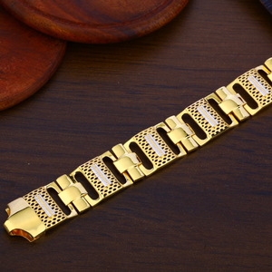 Mens plain gold bracelet-mpb85