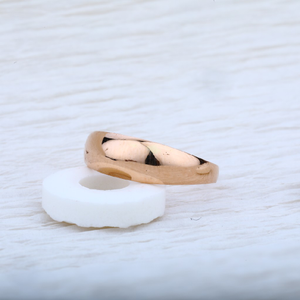 18k pure rose gold mens cz plain band ring-rm