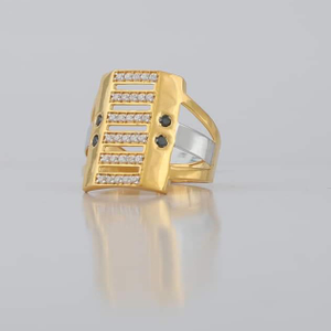 22 kt gold cz fancy men's ring