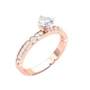 14KT ROSE GOLD SOLITAIRE RING