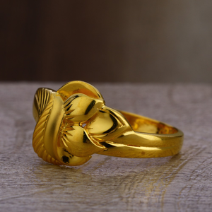 916 Gold Ladies Hallmark Delicate Plain Ring 