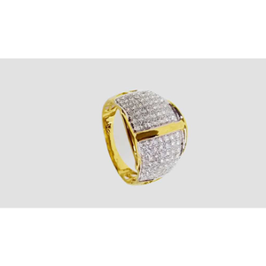 916 Yellow Gold Diamond CZ Ring