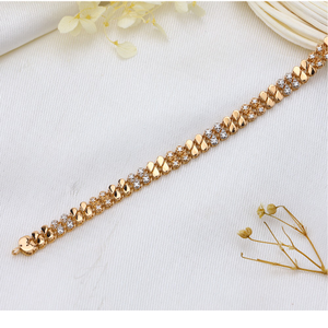 rose gold cz ladies plain classic lucky.