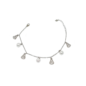 Pearls Bracelet In 925 Sterling Silver MGA - 