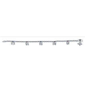 Fancy Silver Ladies Anklet