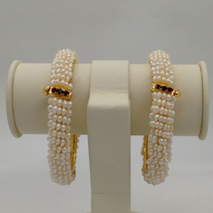 White Flat Pearls 5&nbsp;Layers Baldar&nbsp;Bangles J