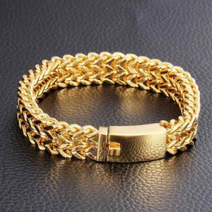 18 kt real solid yellow gold link men's brace