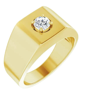 Mens diamond ring , 14kt gold with centre sin
