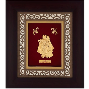 24k Gold Carving Frame of Radha Krishnaji MGA
